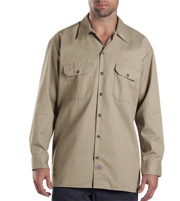 Dickies Men's Long-Sleeve Work Shirt, Charcoal