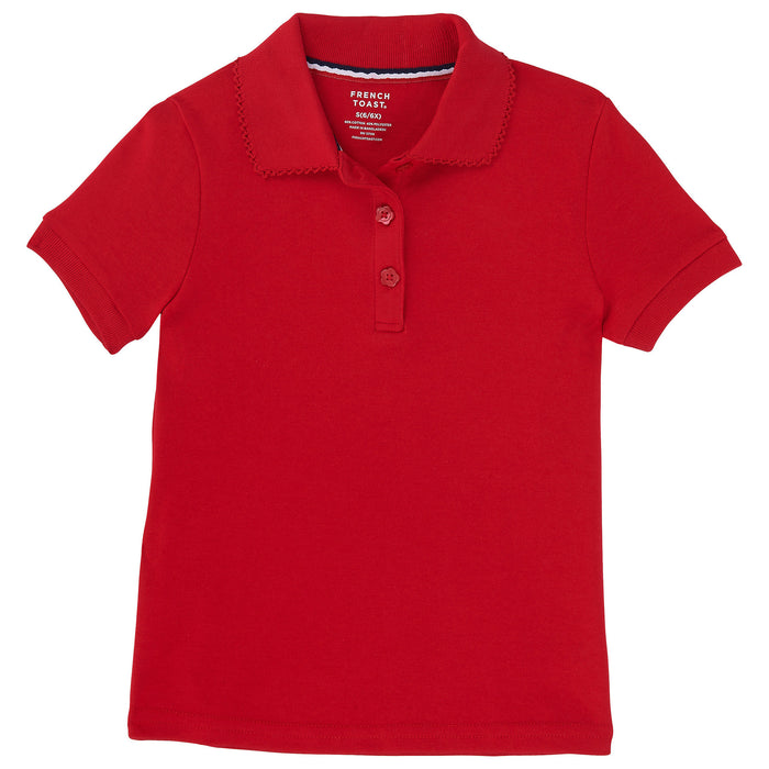 Short Sleeve Interlock Knit Polo with Picot Collar (Feminine Fit) Plus Sizes (6 Colors)